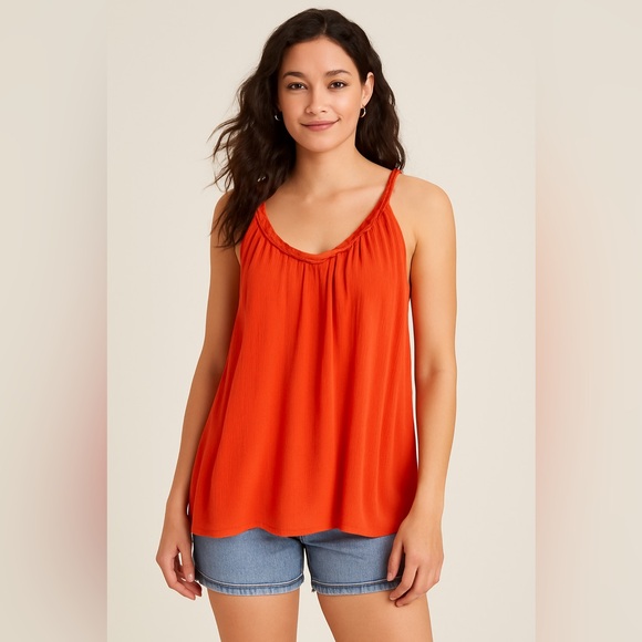Mossimo Supply Co. Women’s XS orange Flowy Y2K Revival Boho tank top - Picture 1 of 5
